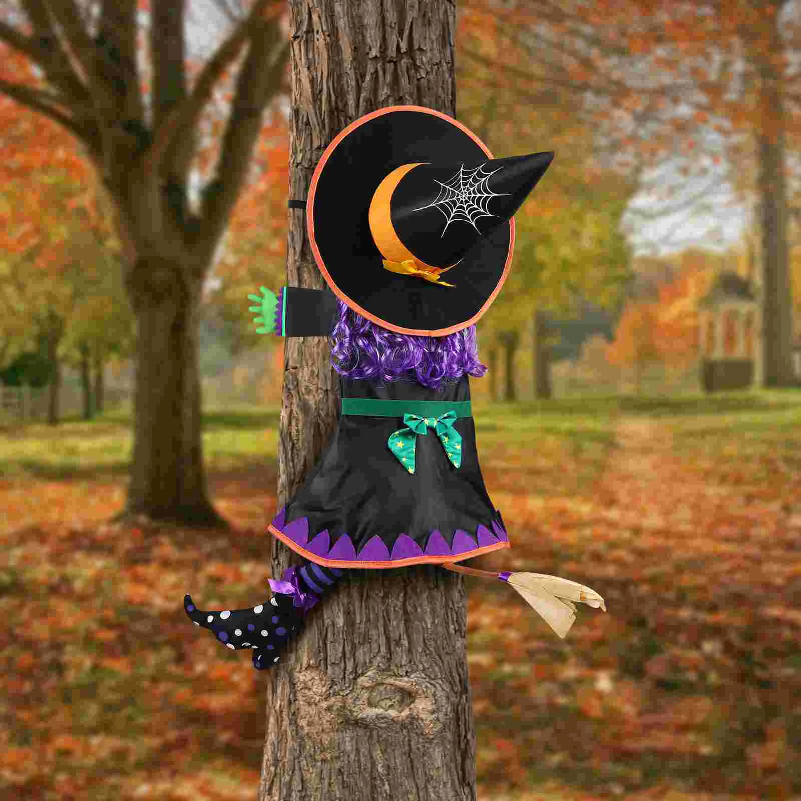 

IMIKEYA Halloween Crashing Witch Hanging Crashed Witch into Tree Yard Decoration Outdoor Indoor Witch Decor