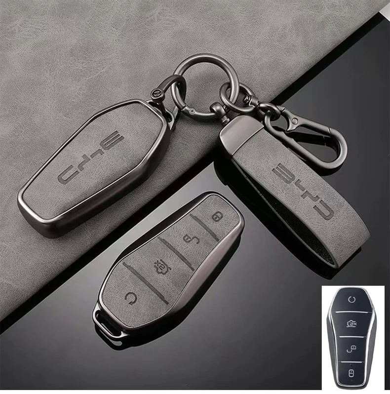 

Чехол-держатель для ключей из ТПУ-кожи с цепочкой для BYD Song Plus, Atto 3, Han EV, Tang DM, Qin, Seal, Dolphin, Yuan – защитный аксессуар для стайлинга автомобиля