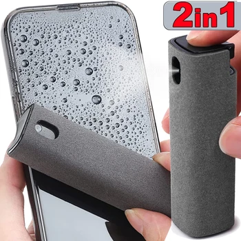 2in1 Microfiber Screen Wipe and Spray Bottle for Phone Screen, Computer Screen