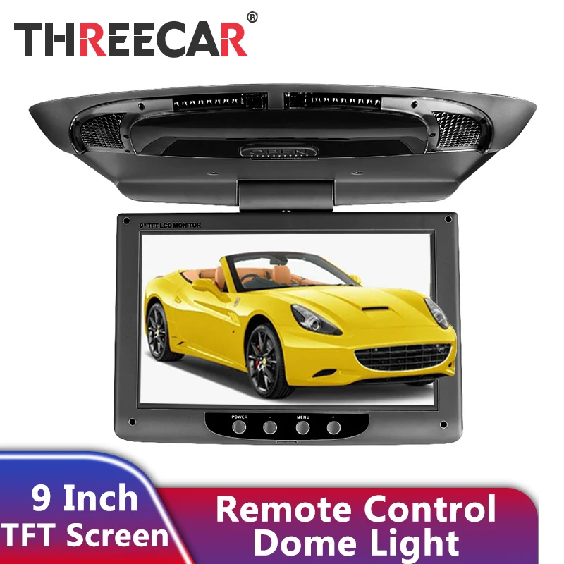 

9 Inch Car Flip Down Car Monitor With AV-IN Function 800*480 Roof Mounted Display TFT Overhead Screen Retractable