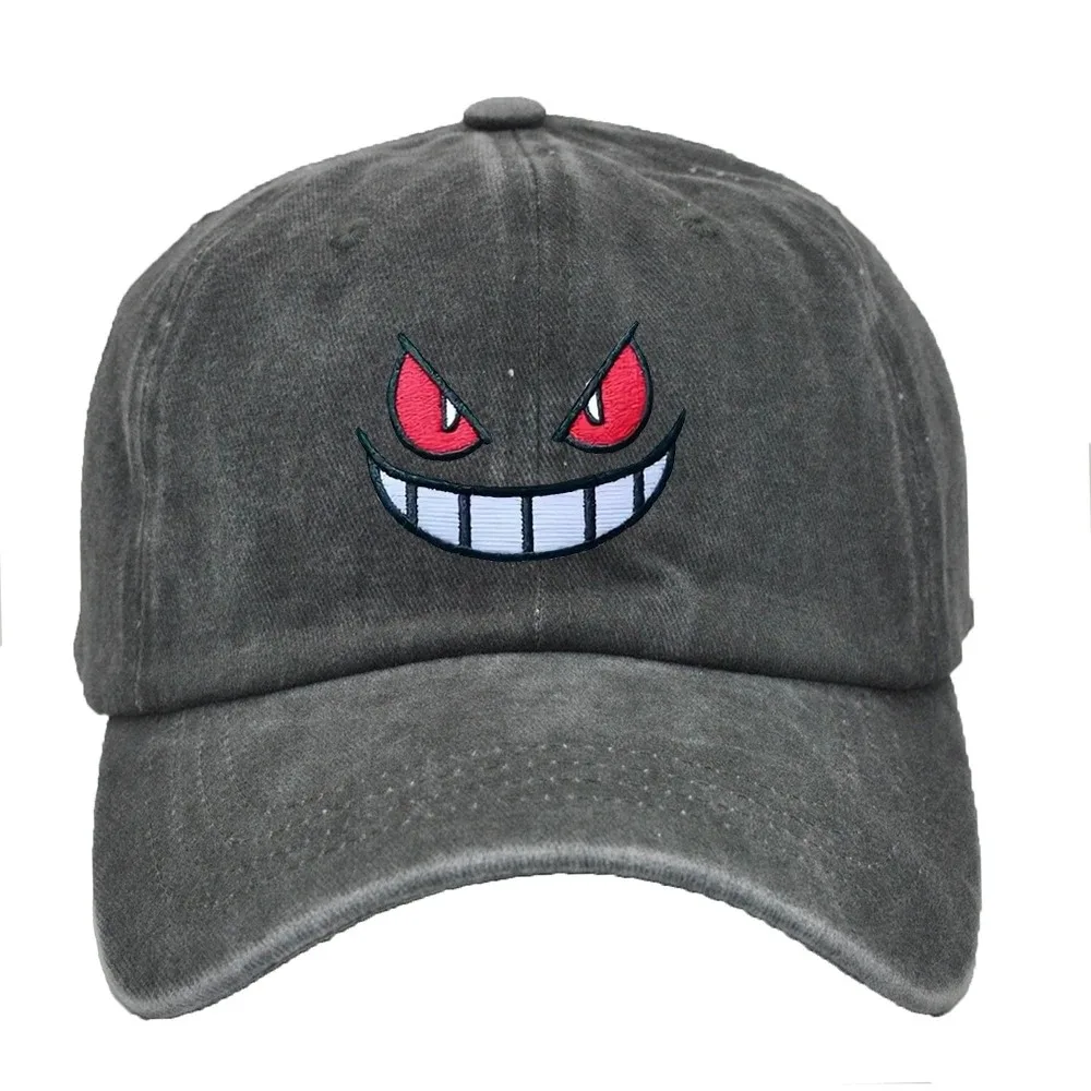 Фото Бейсболка Bandai Pokemon Gengar, регулируемая спортивная кепка с вышивкой, фиолетово-черная, унисекс, для активного отдыха, подарок для фанатов №4