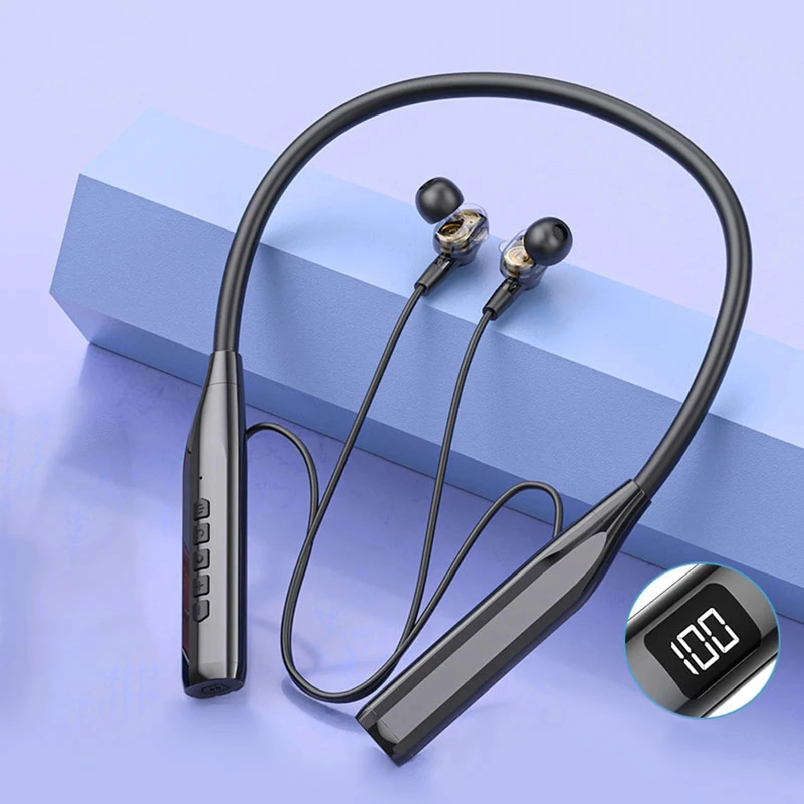 

Wireless Bluetooth-compatible 5.2 Headphones Neckband Earphones Stereo Hifi Headphone Deep Bass Noise Reduction for Sports