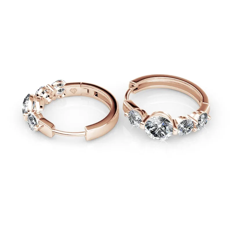 Фото Daisini Искрящие серьги-кольца, украшенные кристаллами премиум-класса от Swarovski, классические модные женские украшения, подарки на вечеринку №2