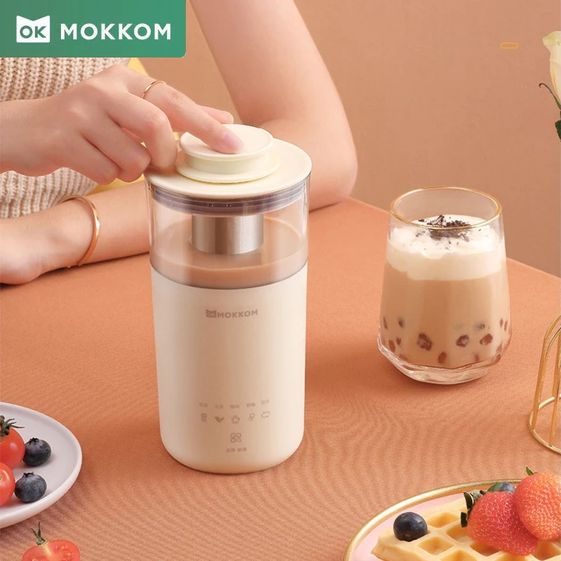 MOKKOM Portable Electric Coffee Maker Multifunctional Milk Tea Machine Automatic Milk frother Home and kitchen Blender Tea maker