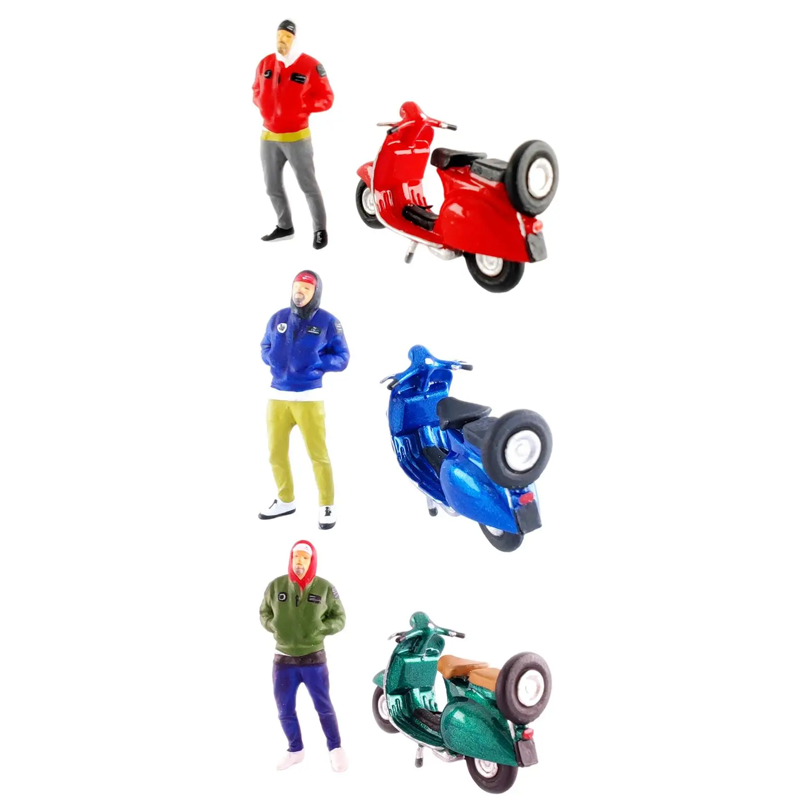 

1:64 Figure Bearded Brother Motorcycle Sand Tabl Scene Micro Landscape Character Model Toy