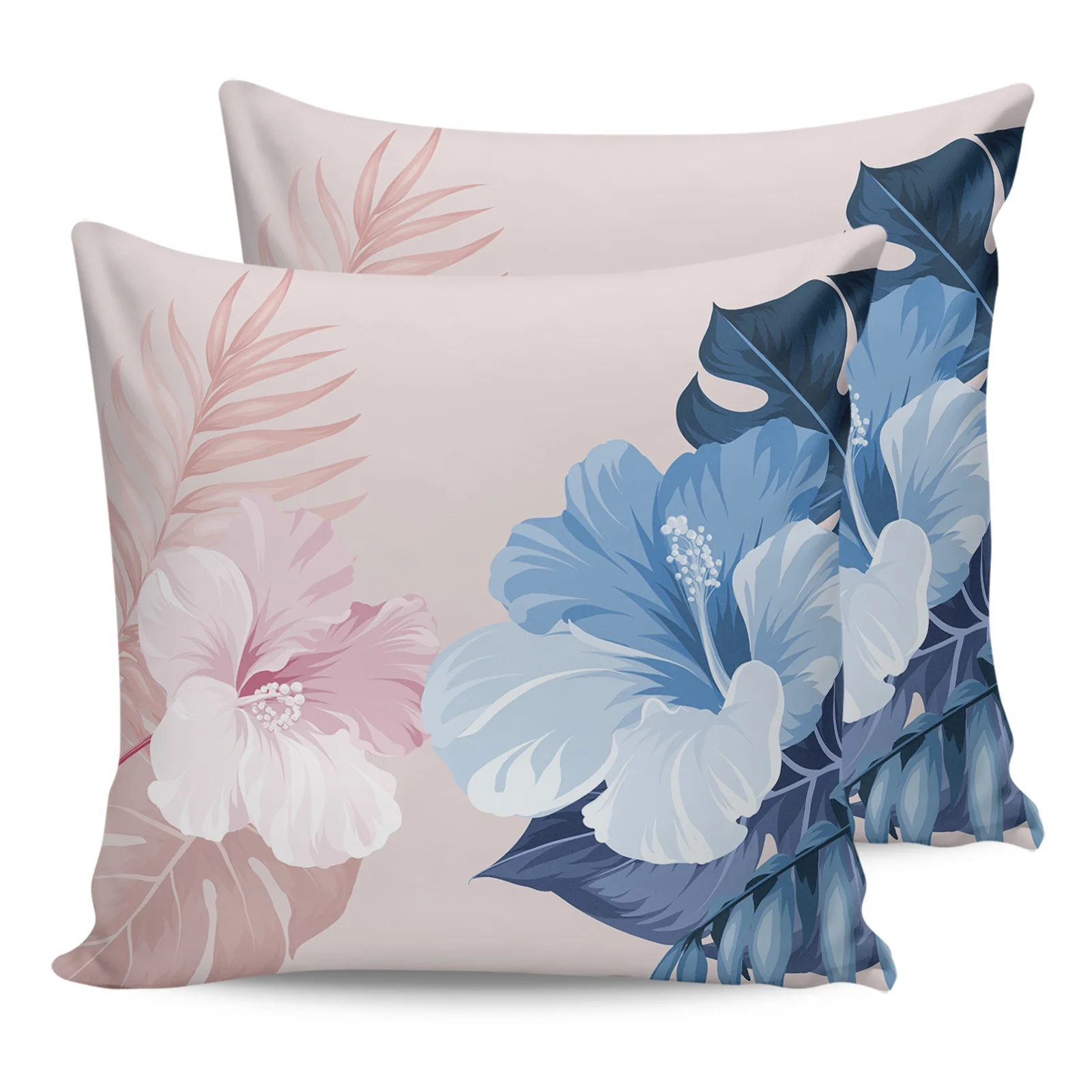 

2PC Pillowcase Tropical Leaves Hibiscus Flower Sofa Cushion Cover Bed Dakimakura Pillow Cover House Home Decorative Pillow Cases
