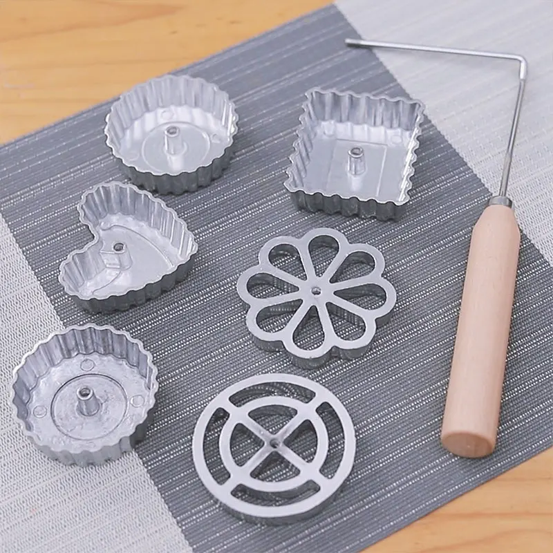 

Aluminum Swedish Rosette Iron Maker Mold Waffle Timbale Molds Funnel Cake Ring Maker Cookie Bake Mold with Handle Baking Tool