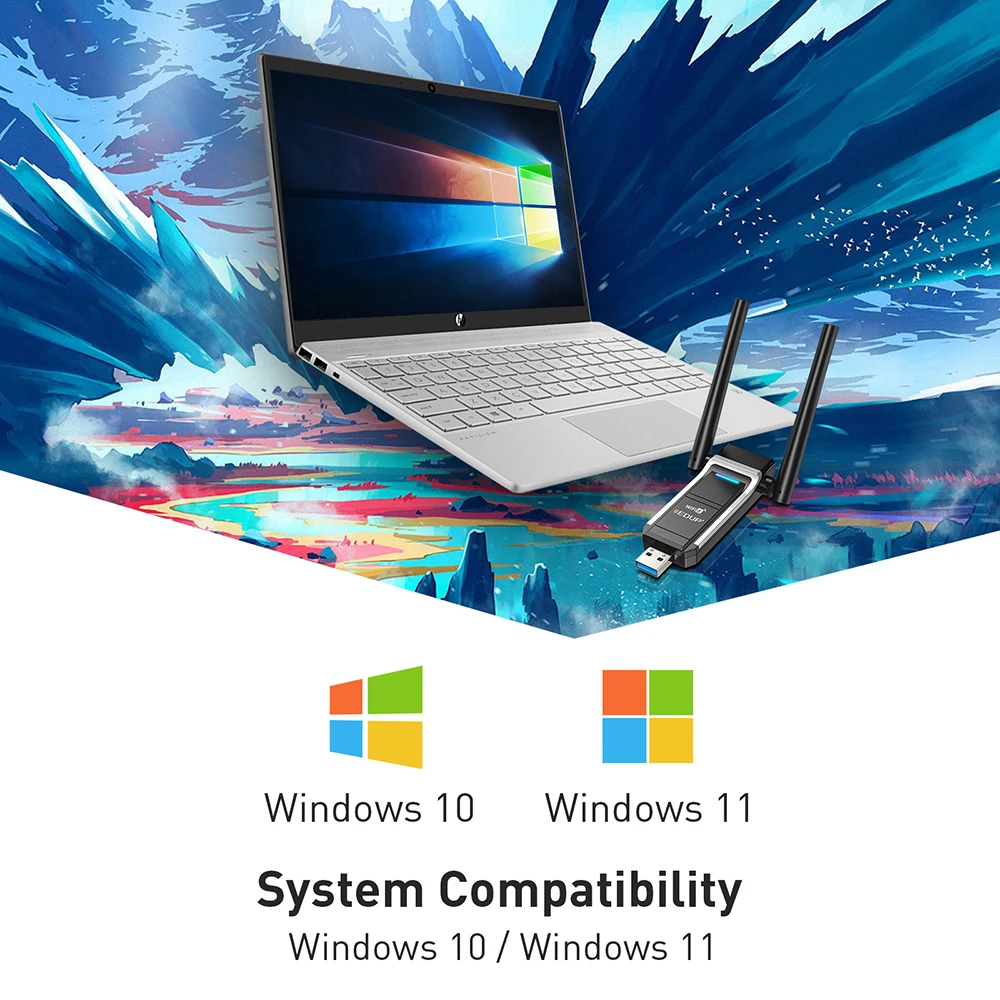 USB-адаптер EDUP WiFi6 двухдиапазонный 802.11AX для Windows 10/11 |