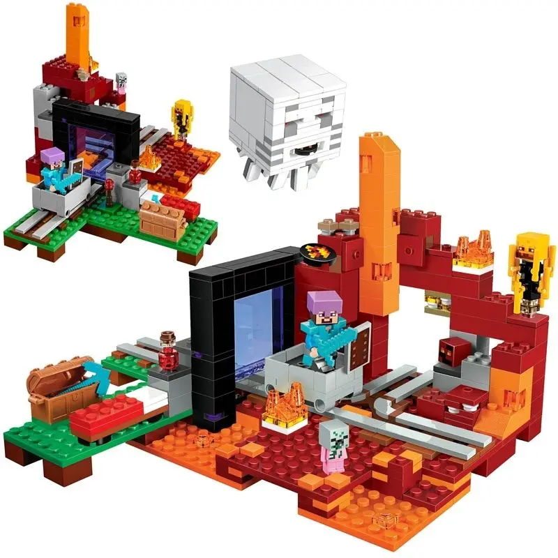 

The Nether Portal Compatible 21143 My World Nether Hell Portal Model Building Blocks Education for Boys Birthday Christmas Gift
