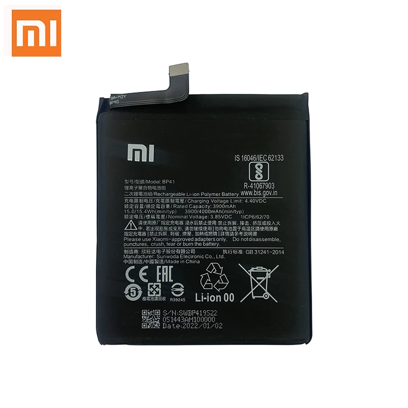 Xiao Mi 100% оригинальный аккумулятор BP41 BP40 для Xiaomi Redmi K20 9T Pro Mi9T K20Pro 4000 мАч телефона