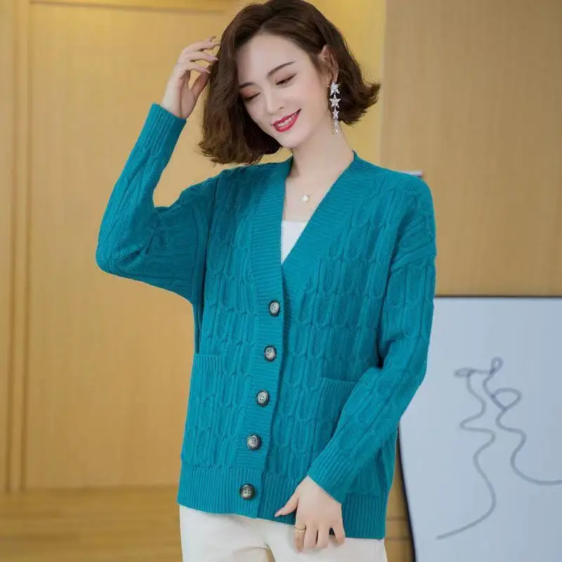 Новинка 2024 свитер куртка Осень-зима свободный в ленивом стиле короткий