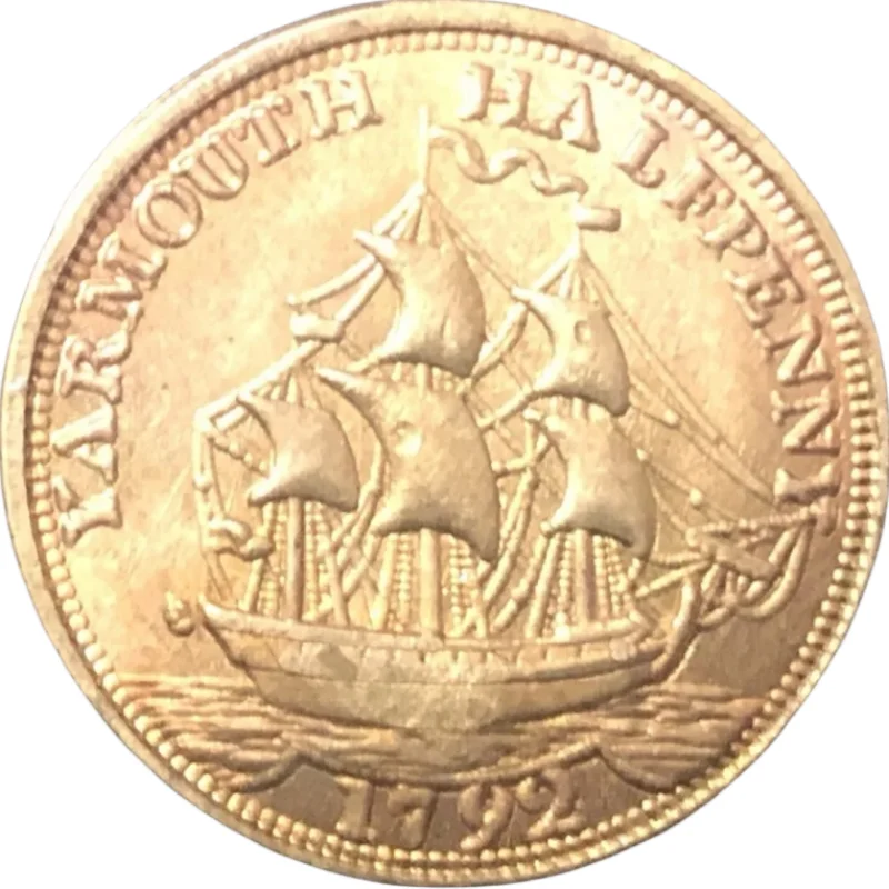 

Медная монета 1792 года Великобритания - Кондер токены полупенни Норфолк/Ярмут