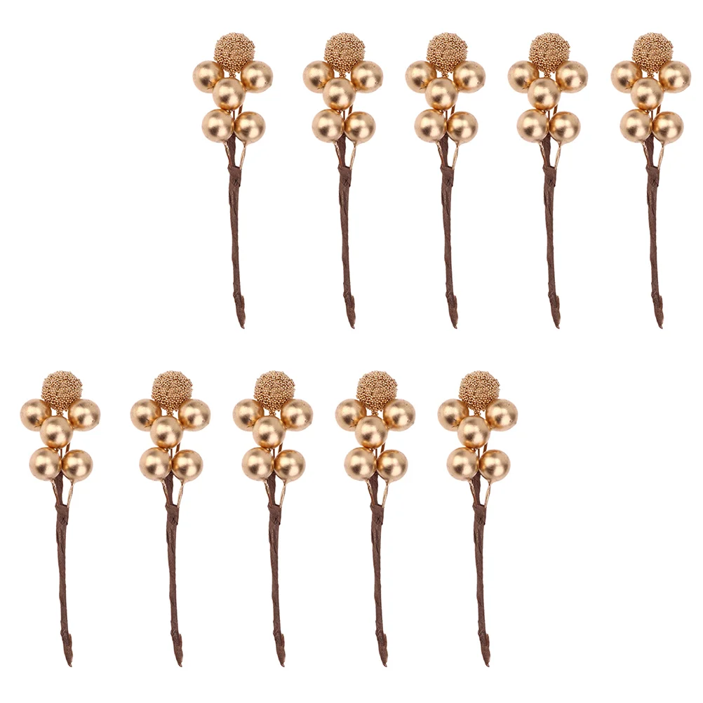 

Berry Stems Christmas Berries Artificial Tree Branches Picks Holly Golden Flower Fakedecorations Garland Pick Decor Supplies