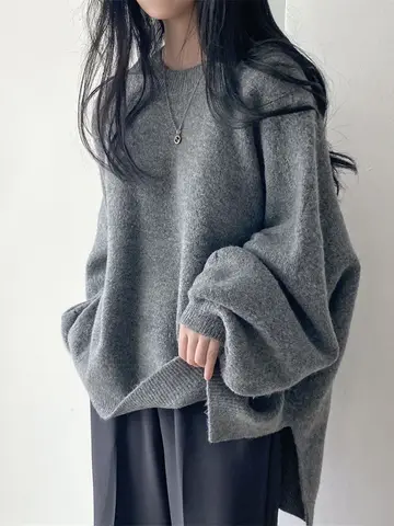 Женский пуловер оверсайз Alien Kitty, мягкий вязаный свитер для офиса, осень 2023