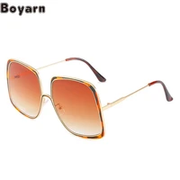 boyarn 2022 new large frame sunglasses steampunk personalized paint metal square glasses net red same sunglasses