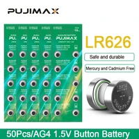 pujimax new 50pcs5 card ag4sr626swlr626377177 1 5v alkaline button cell coin battery watches calculators car toys universal