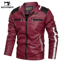 kenntrice biker leather jackets for men fashion korean style long sleeve outerwear slim fit ride jacket plus size clothes