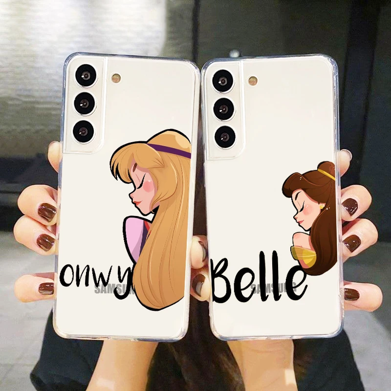 

Disney Princess Mulan Belle Phone Case For Samsung Galaxy S22 S21 S20 FE Ultra Pro Lite S10 S10E S9 Plus 5G Transparent Cover