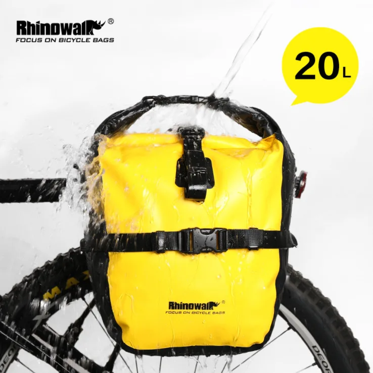 

1pc 20L Bicycle Pannier Bag Bike Waterproof Portable Bike Bag Big Storage Trunk Pack Cycling Travel Cycling Accessories