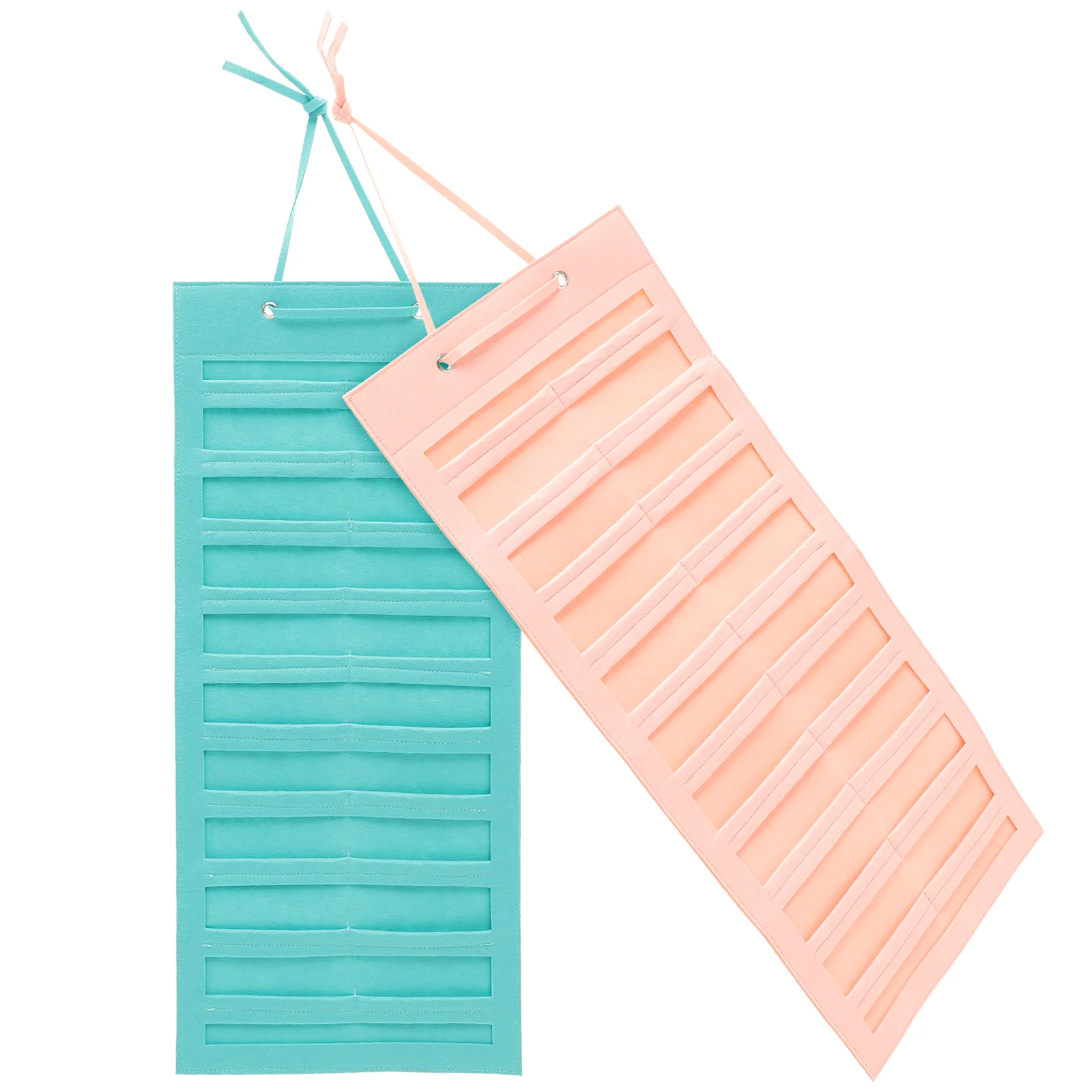 

2 Pcs Headbands Storage Organizer Hair Accessories Display Pink Flower Hanging Bow Clips Hanger Felt Holder