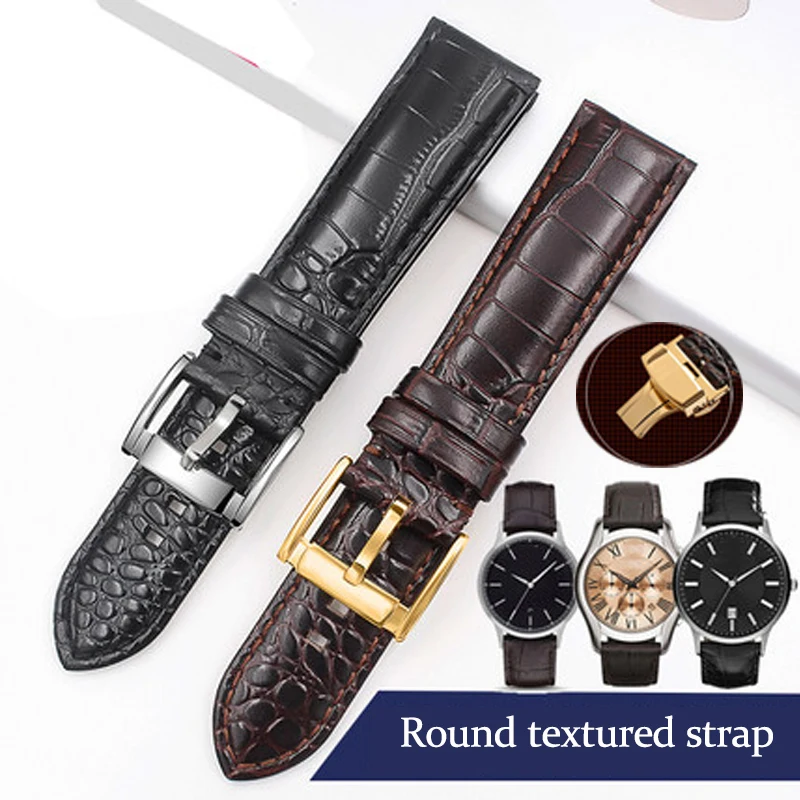 

Genuine Leather Watch Strap for Armani AR0143 AR0144 AR0168 AR2432 AR2447 Cowhide Watch 18mm 19mm 20mm 21mm 22mm Watch Band
