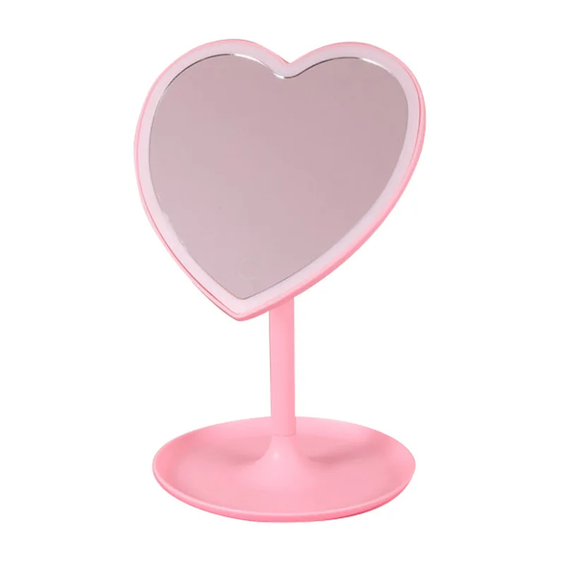 Портативное Перезаряжаемое Косметическое Зеркало В Форме Сердца С 3-цветной