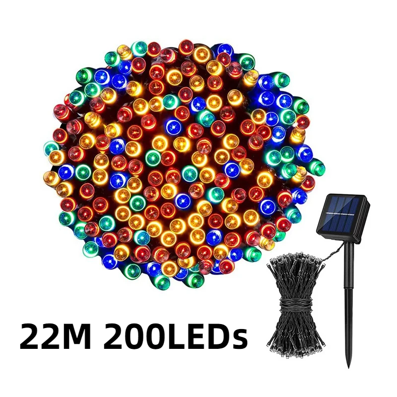 

22M 200LED Outdoor Solar Garden Light String Lights Solar LED Light Waterproof Garden Decoration Wedding Party Christmas Tree