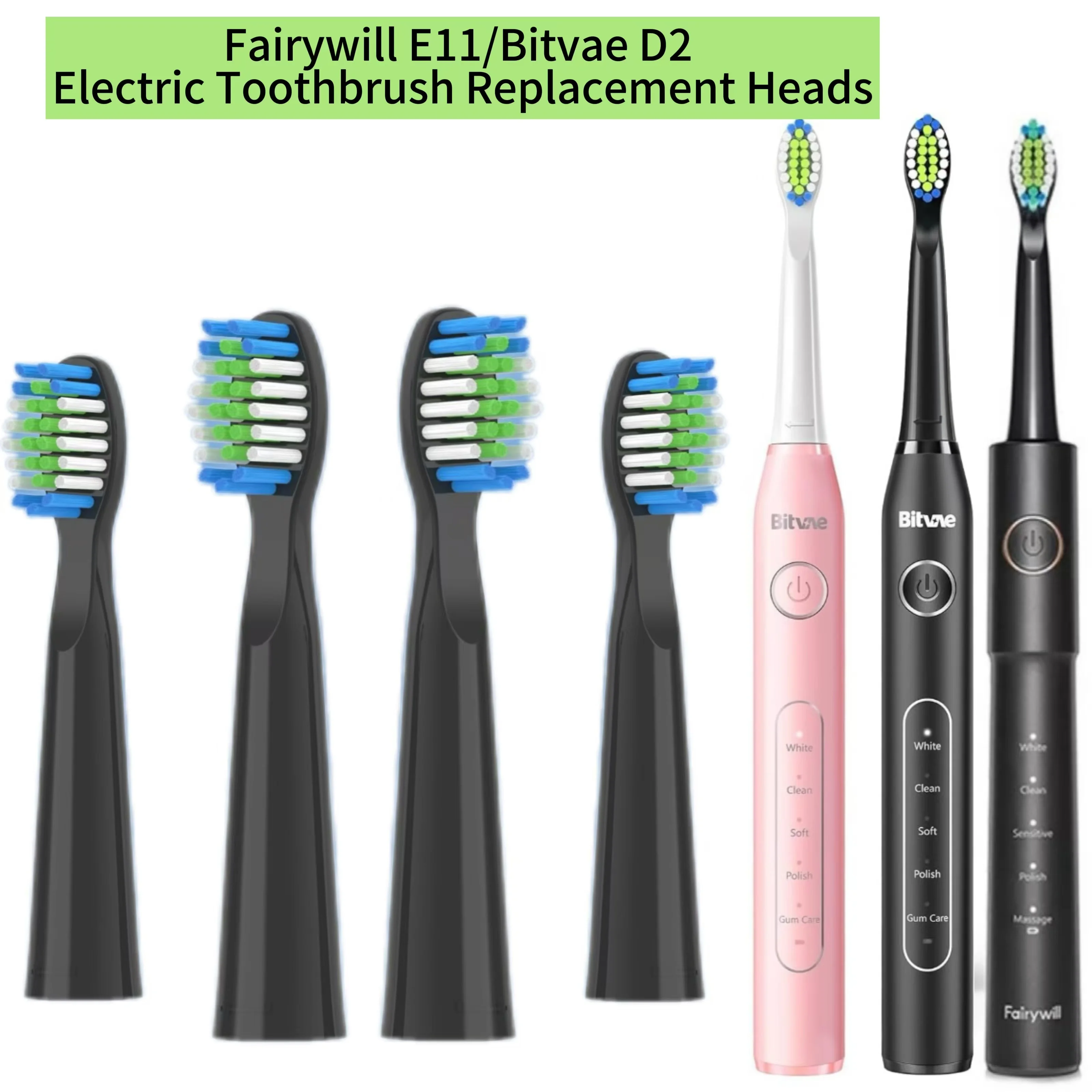 10 шт. Fairywill FW-E11 E10 E6 D7S сменные насадки для электрической зубной щетки совместимые