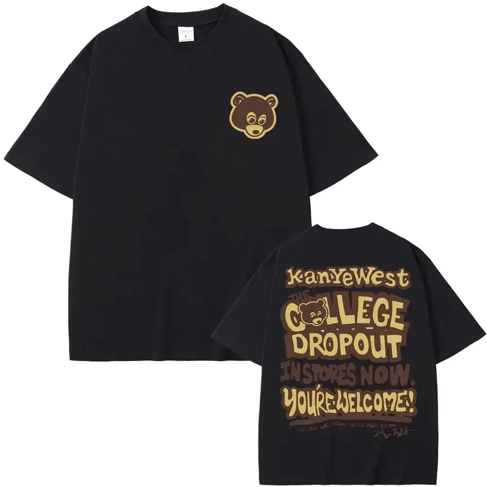 Лучшая известная футболка с графическим принтом West The College Dropout мужские и женские