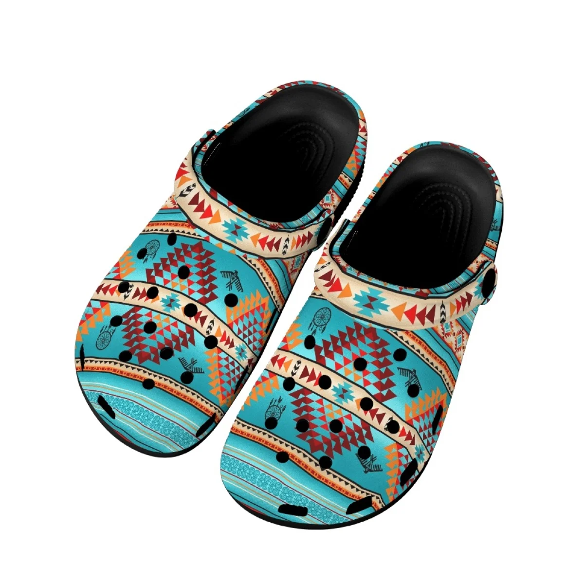Nopersonality Turquoise Southwestern Slippers Women Home Out Sandals Fashion Flat Breathable Slide Slipper Summer Chinelos