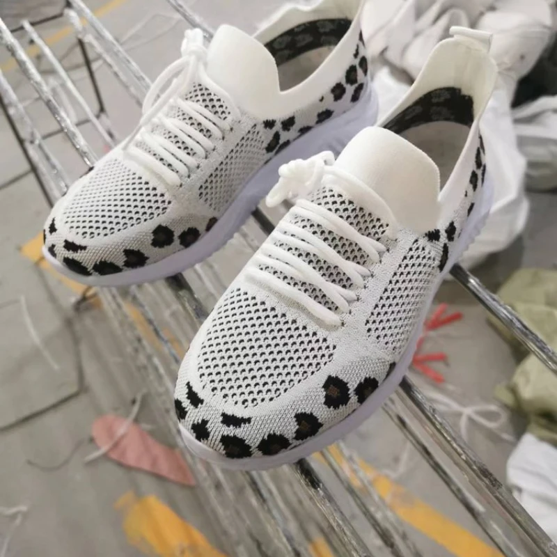 

Flats Shoes Women Leopard Mesh Sneakers New Loafers 2023 Spring Fashion Sport Shoes Breathable Casual Running Shoes
