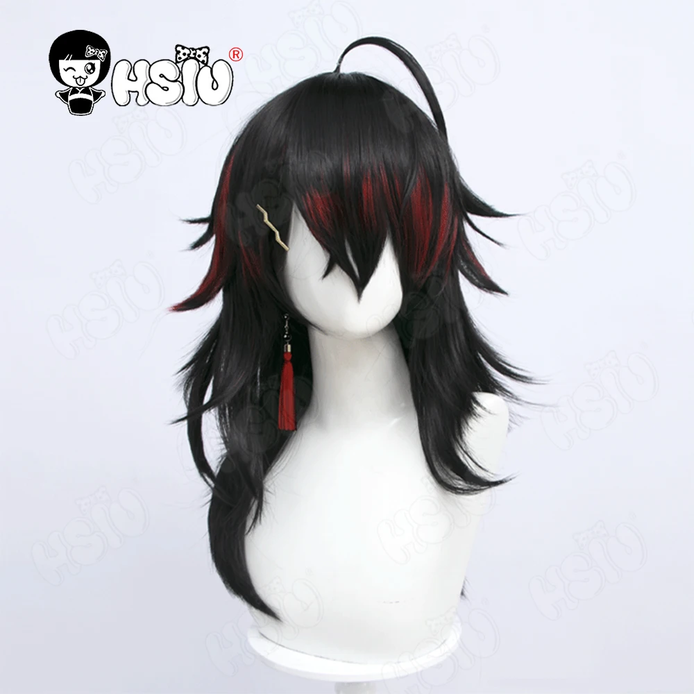 

Vox Akuma Cosplay Wig VTuber Cosplay Wig HSIU Black Mixed Red Heat Resistant Synthetic Short Hair + Free Wig Cap VTuber Cosplay