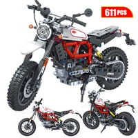 16 technical adventure motorcycle car moc model building blocks city racing car motorbike vehicle bricks toys for kids