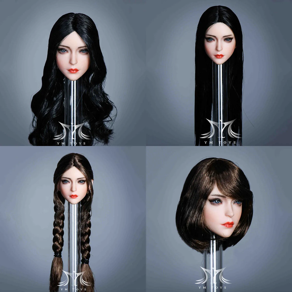 В наличии YMTOYS YMT049 1/6 Blue Eyes Beauty Cheng Head Sculpt Female Soldier Carving Fit 12'' PH TBL Фигурки