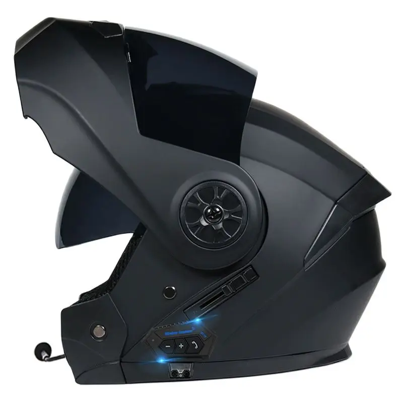 

DOT Approved Matte Black Modular Flip Up Motocross Bluetooth Helmet Double Lens Moto Motorcycle Helmet Casco Motorbike Capacete