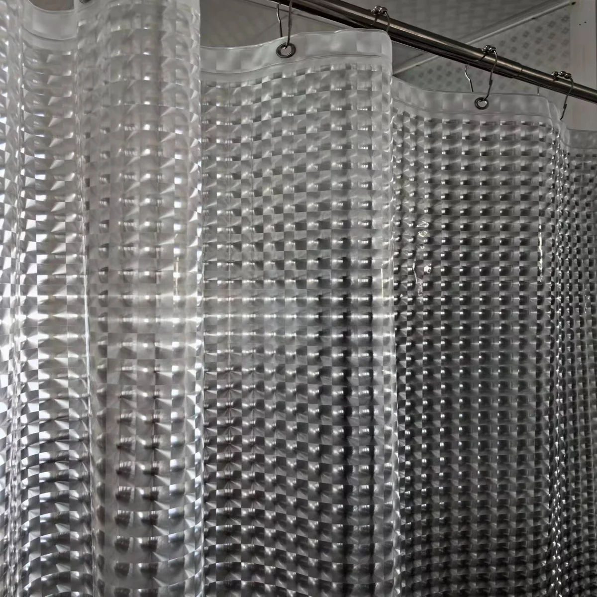 3D занавеска для душа Minghe ванной комнаты EVA 6G водоотталкивающая пластиковая без