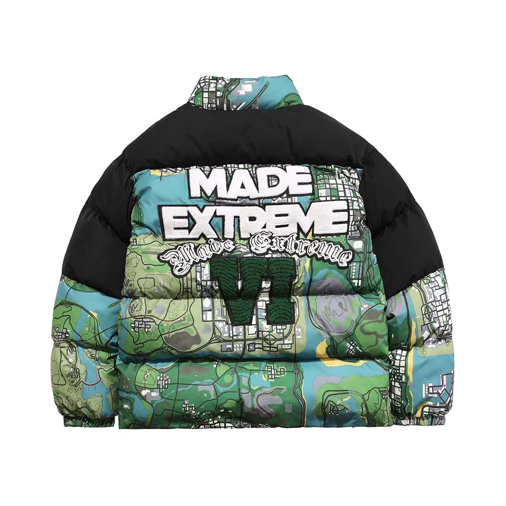 MADE EXTREME Colour block winter jacket men harajuku men bubble coat warm jacket street wear puffer jacket winter clothes