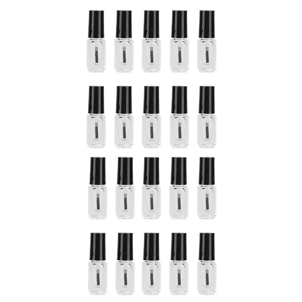 

20pcs Container Empty Bottles Refillable Bottle Glass Nail Bottle