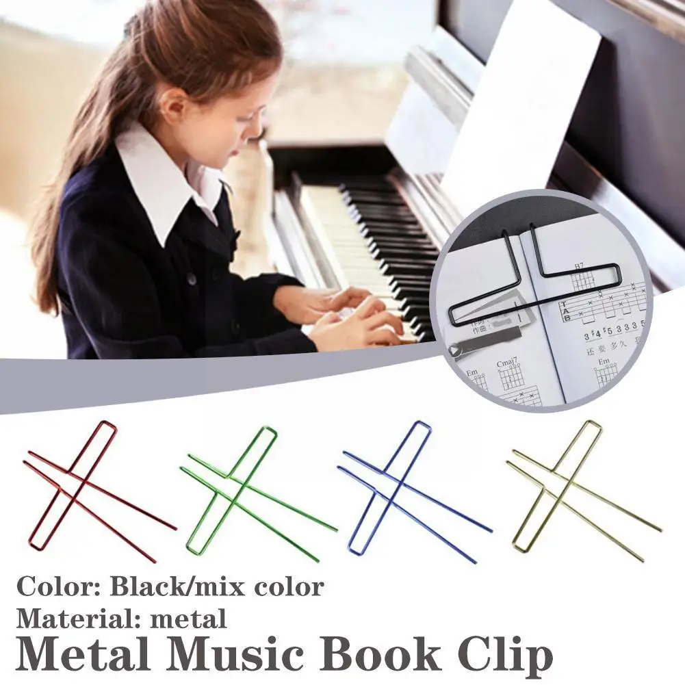 

Металлический зажим для музыкальной книги, 4 шт., подставка для музыкальных страниц для персонала, Аксессуары для инструментов для гитары, п...