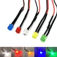 10pcs 5mm pre wired flat top wide angle leds 3v 220v ultra bright led emitting diodes bulb lights white blue yellow green red
