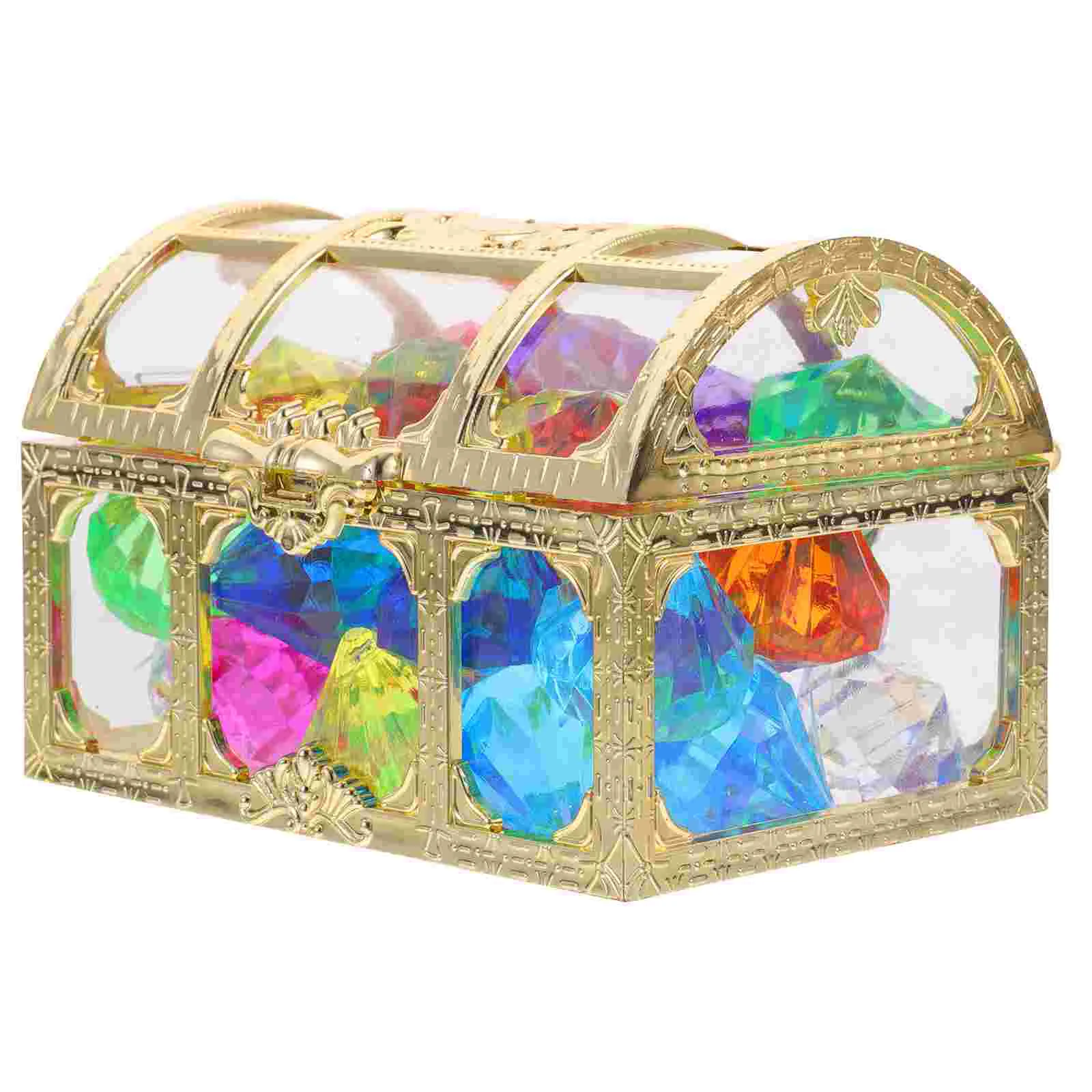 

Girl Diamond Toys Crystal Box Treasure Acrylic Diamond Gems Plastic Jewels Kids Party Favors