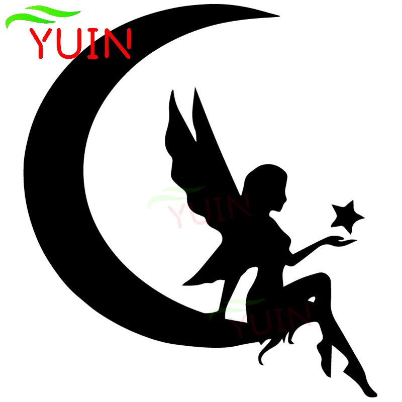 

YUIN Fairy and Stars Moon Fashion Decoration Sticker Personality PVC Waterproof Sunscreen Decal Black/White/Red/Laser/Silver