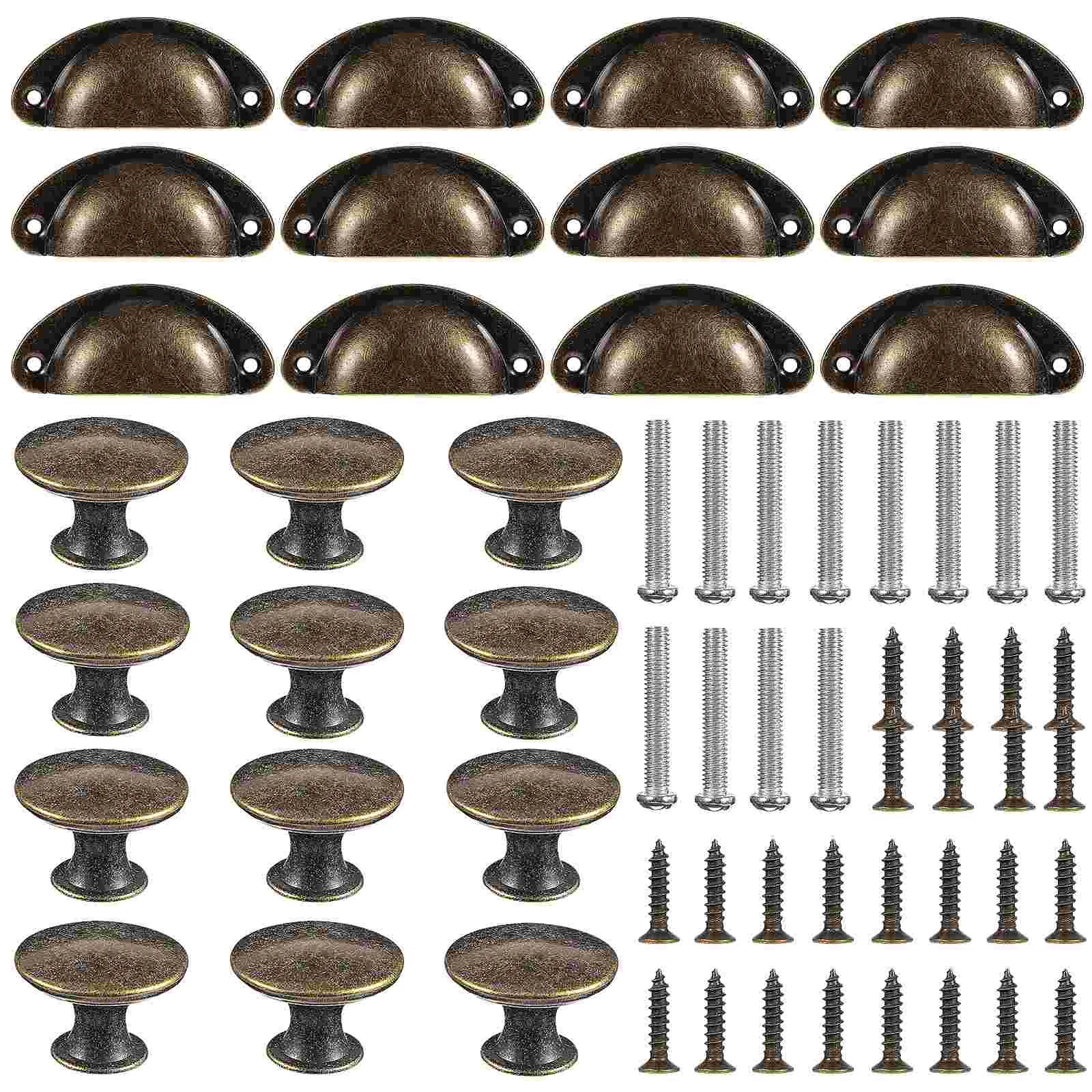 

24 Pcs Handle Dresser Knobs Kitchen Door Handles Drawer Pull Bronze Cupboard Metal