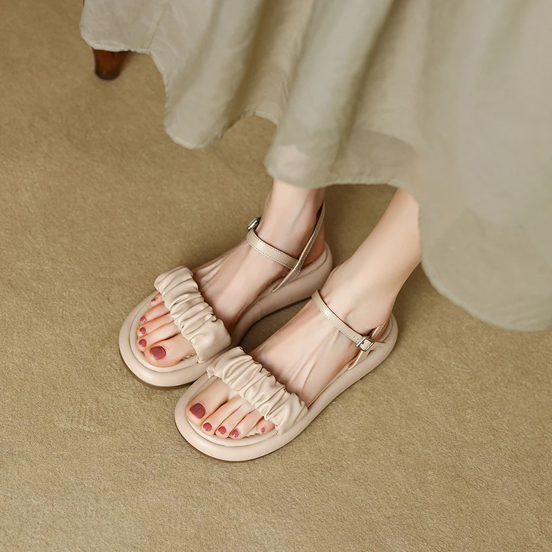 

Сандалии женские на платформе и толстом каблуке, Бежевые эспадрильи, удобная обувь на платформе, новинка 2023