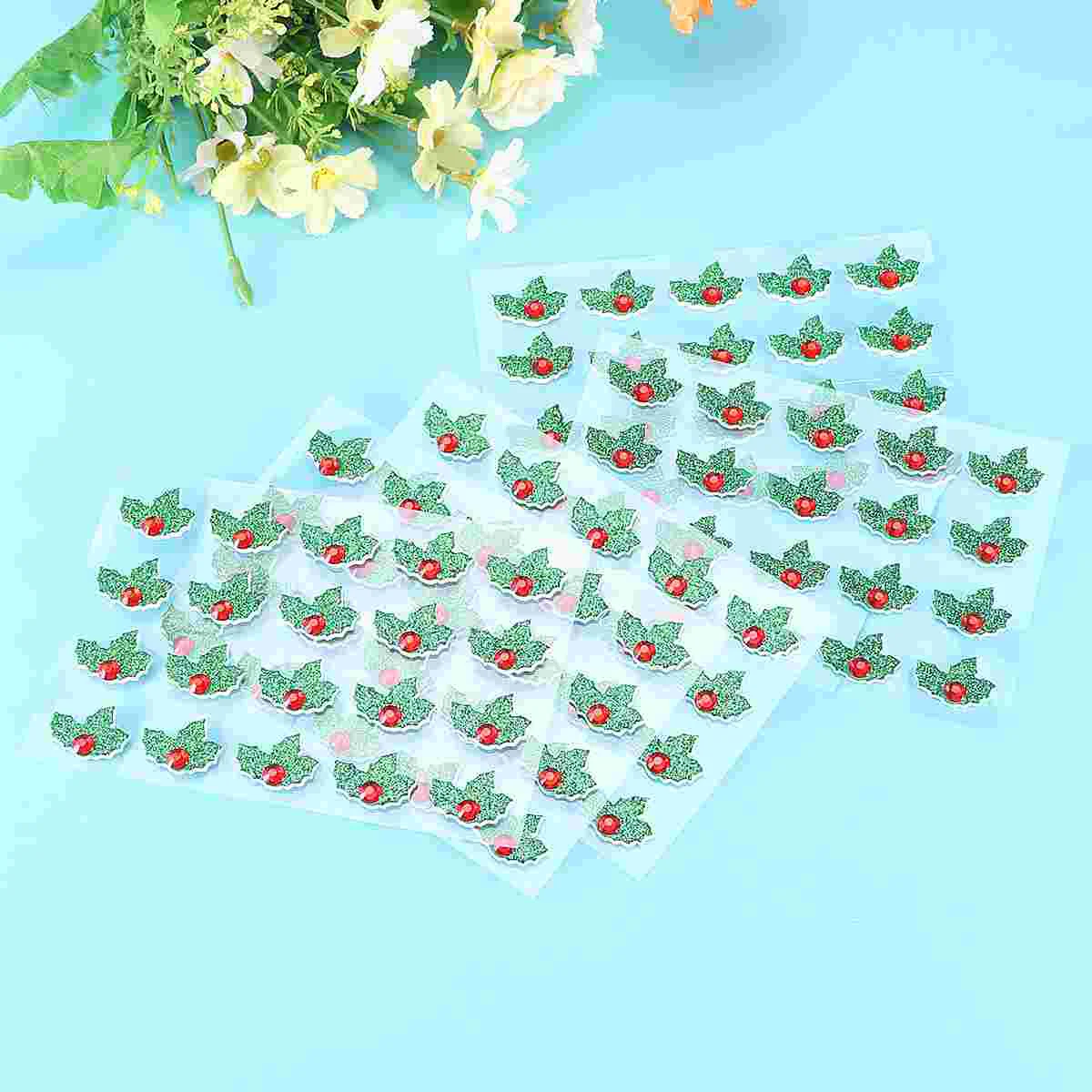 

Stickers Christmas Holly Day Leaves Stpatrick Decorations Party Decorative Leaf Supplies Sticker Berry Decals Shammock
