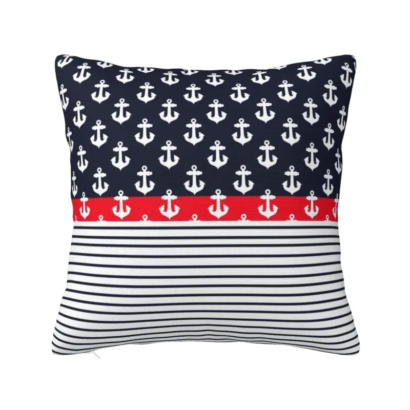

Чехол с якорем текстуры подушки 45x45 см украшение Kawaii морской матросский Морской стиль уличные подушки квадратная Подушка Чехол