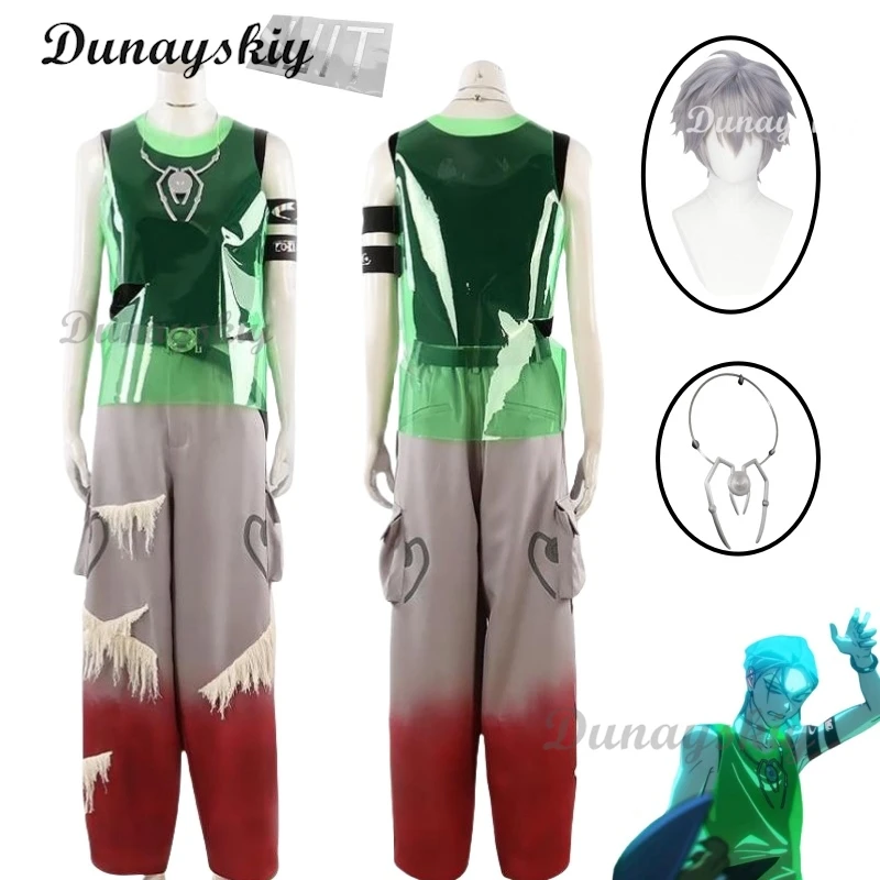 Alien Stage R7 Till Костюм Парик Топ Брюки Кольцо Колье Шпильки Татуировки Наклейки Опора