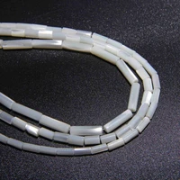 4 14mm white natural mother of pearl shell tube beads loose shiny shell spacer bead for jewelry making necklace crafs strand 15