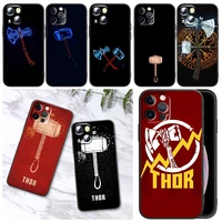 marvel mjolnir phone case for iphone 11 12 13 mini 13 14 pro max 11 pro xs max x xr plus 7 8 silicone cover