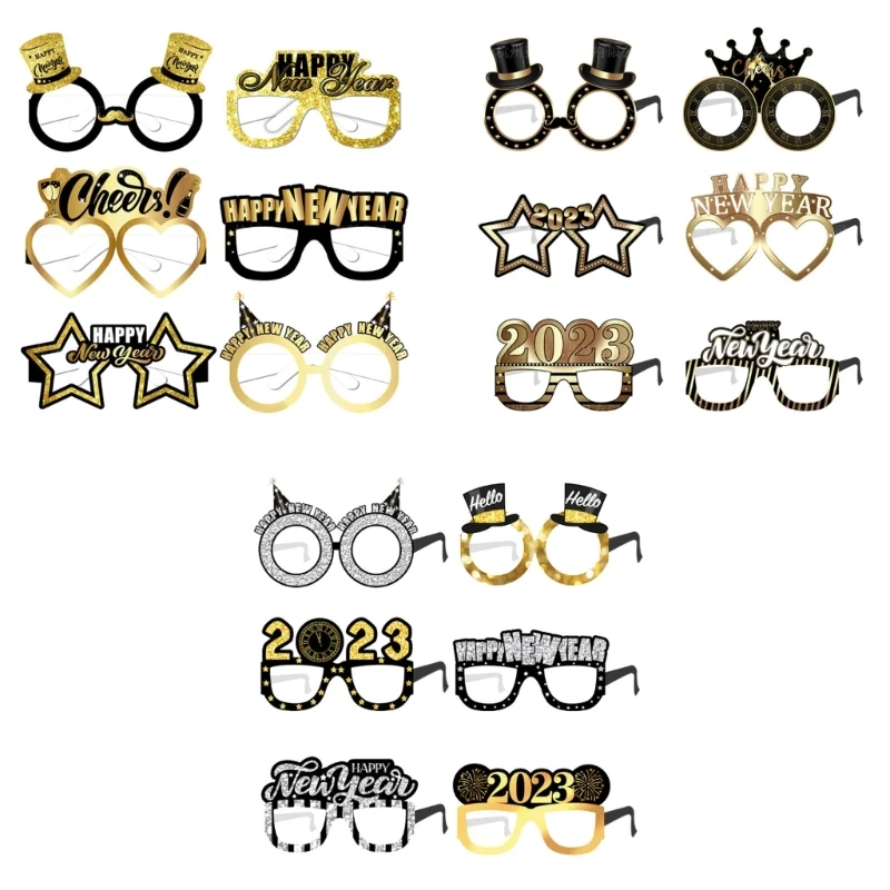 

6 шт., Бумажные очки с блестками